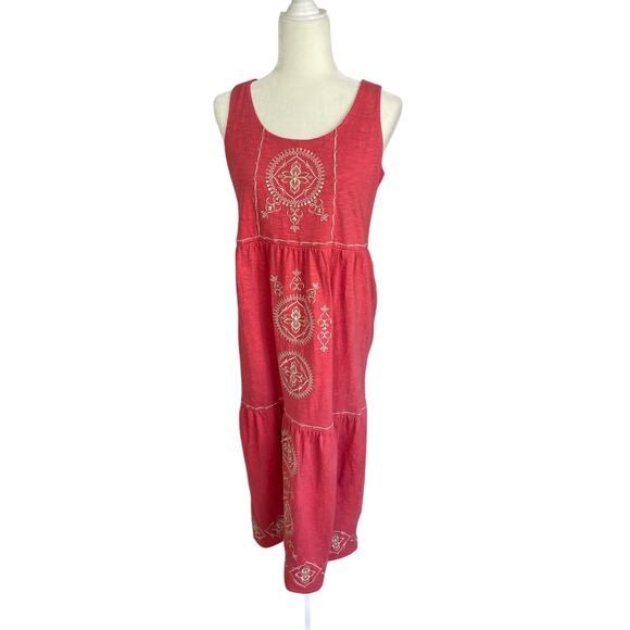 J.Jill Cotton Modal Embellished Tank Midi Dress Size Small Petite Boho Resort - Picture 4 of 15